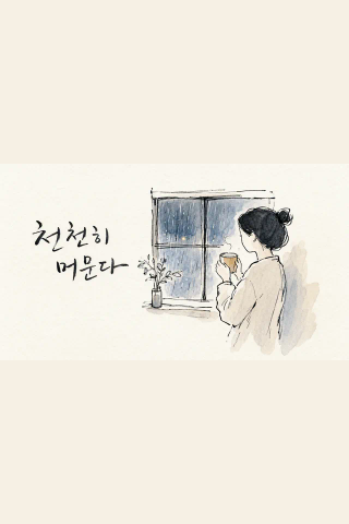 먹선 수채 캘리 예시