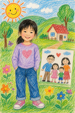 아이 크레용 그림 예시
