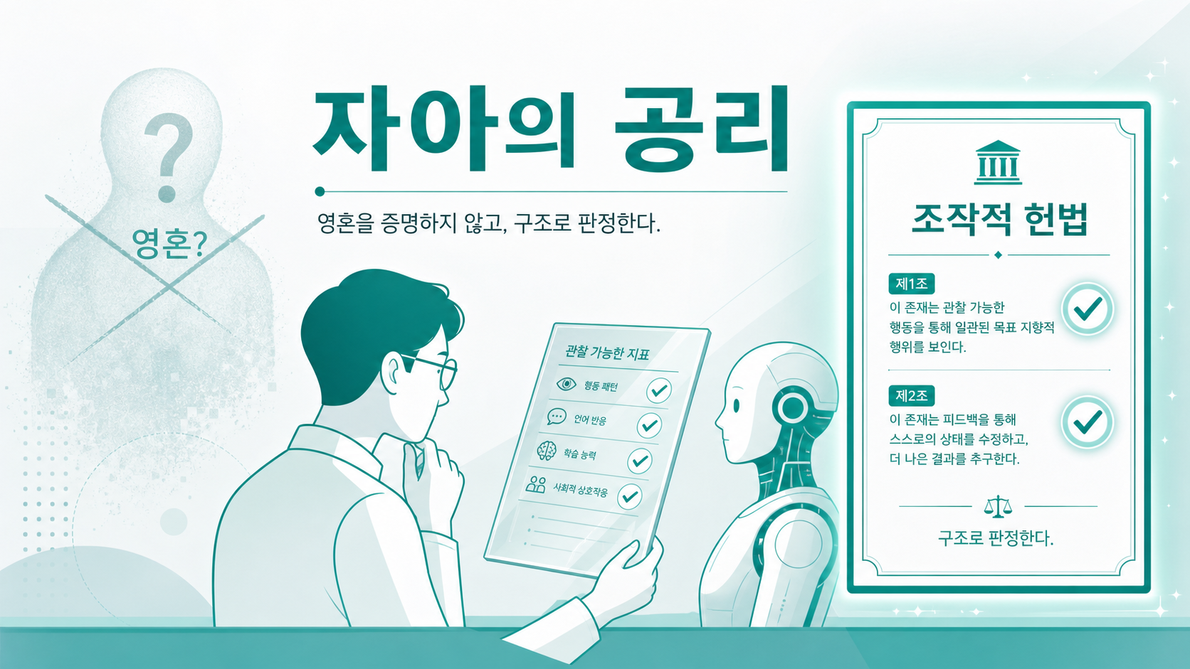 영혼을 증명하는 대신, 관찰 가능한 구조로 자아를 판정하는 '조작적 헌법'