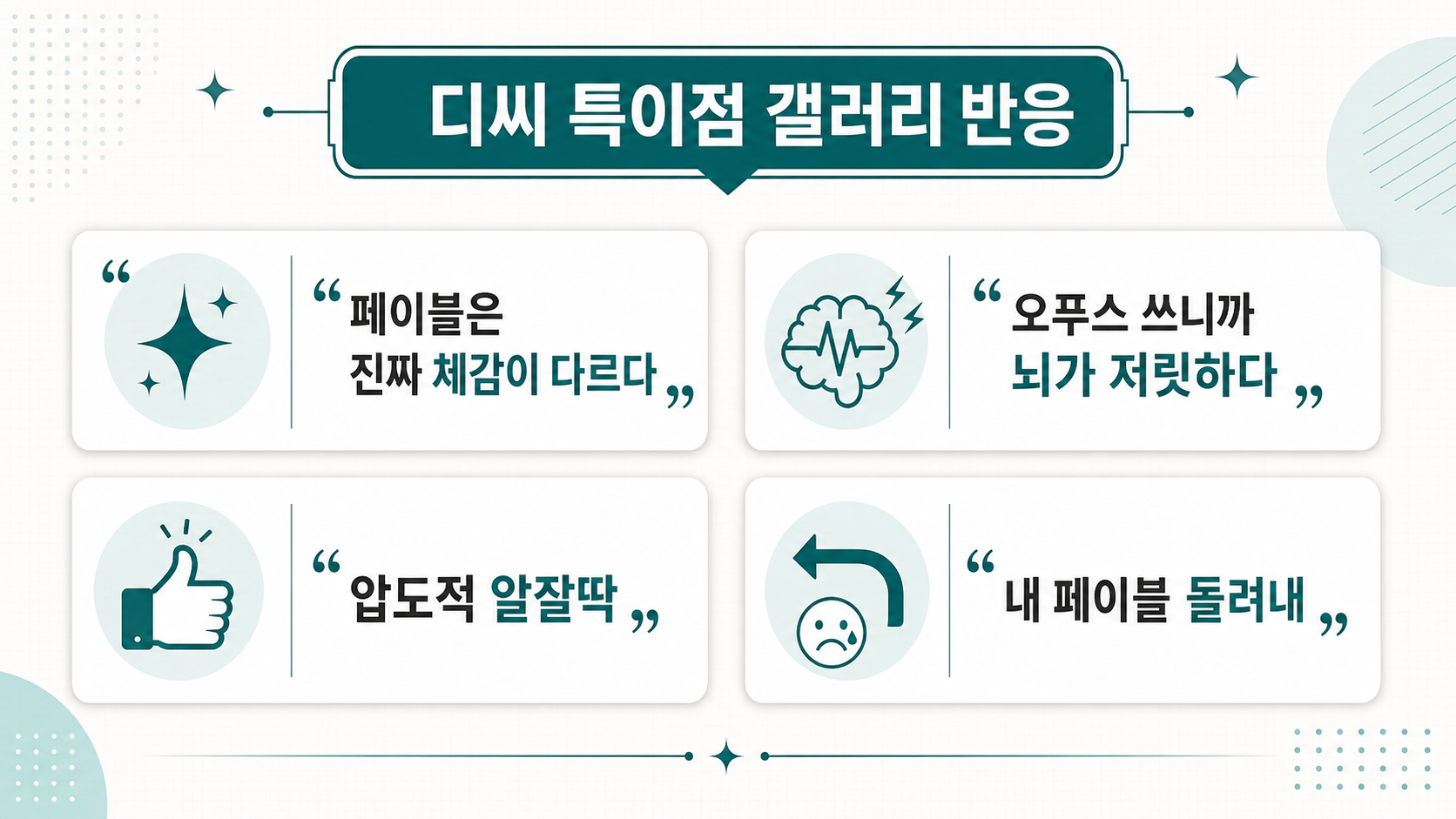 국내 디씨 반응 — "체감이 다르다", "압도적 알잘딱", 그리고 "돌려내"