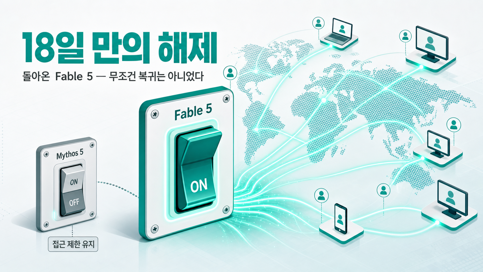 18일 만에 다시 켜진 스위치 — Fable 5는 글로벌 복구, Mythos 5는 접근 제한 유지