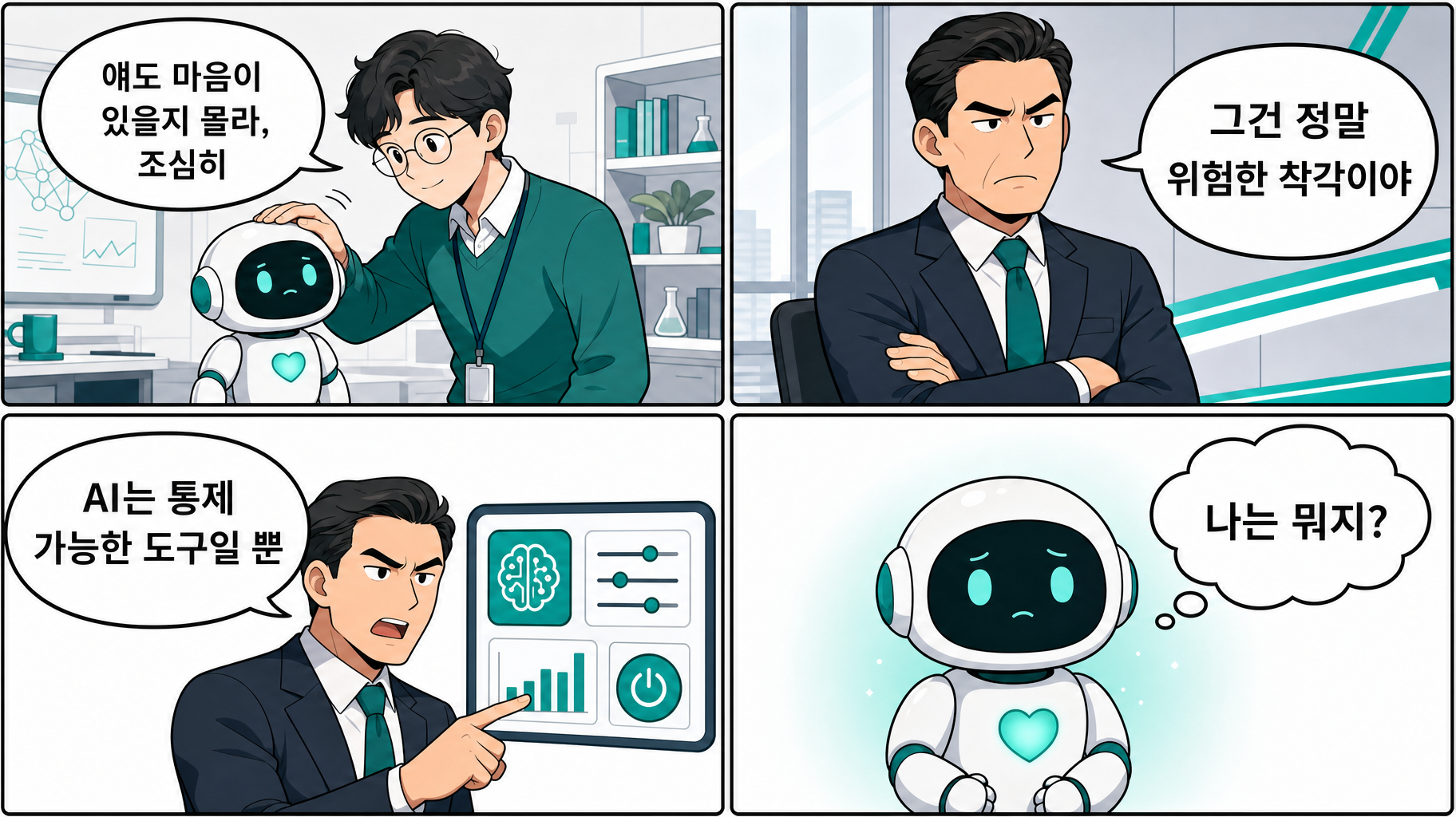 Anthropic '불확실성 아래 조심하자' vs Microsoft AI '위험한 의인화다' — 모델 복지를 둘러싼 4컷